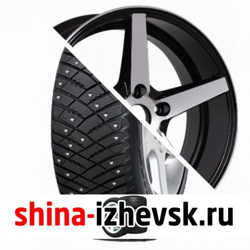 Колесо в сборе Goodyear Ultra Grip Ice Arctic SUV 225/65 R17 T 102 + NEO V02-1770 7xR17 5×112 ET45 DIA66.6 Глянцевый черный с полированной лицевой частью в Ижевске